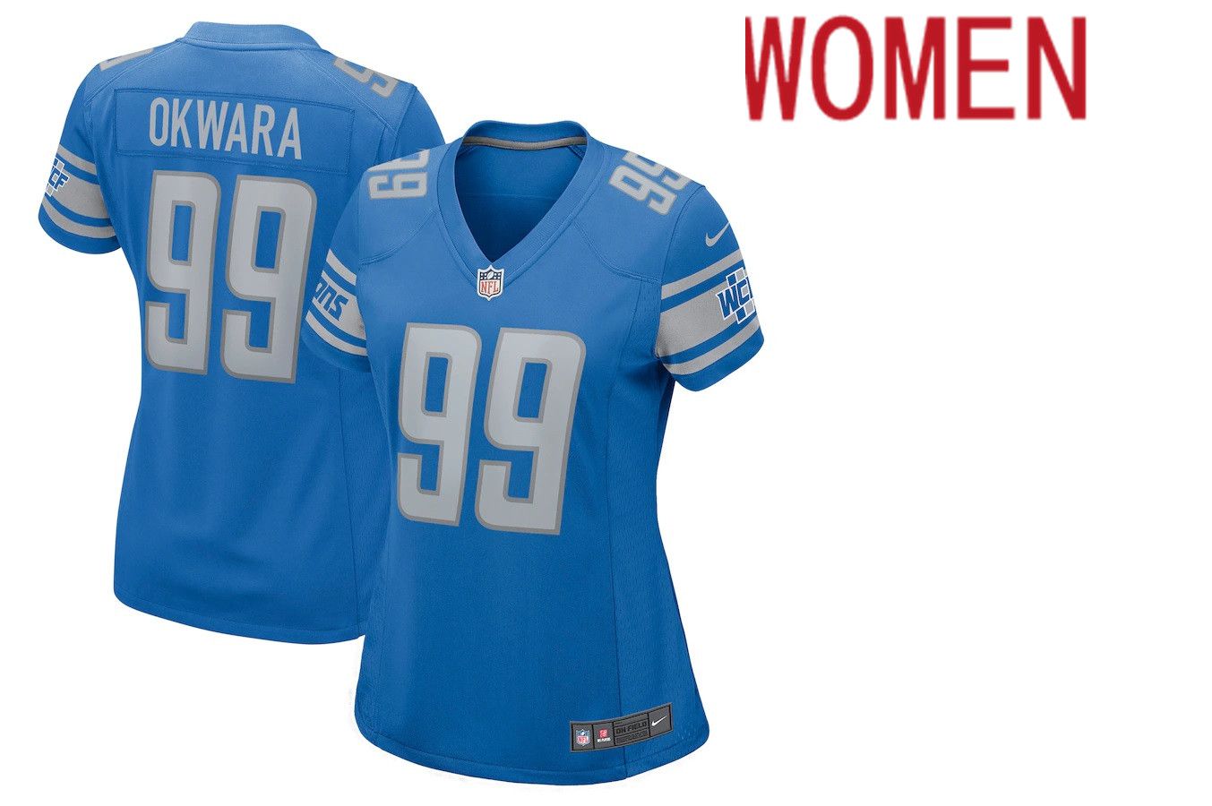 Women Detroit Lions #99 Julian Okwara Blue Nike Game Player NFL Jersey
